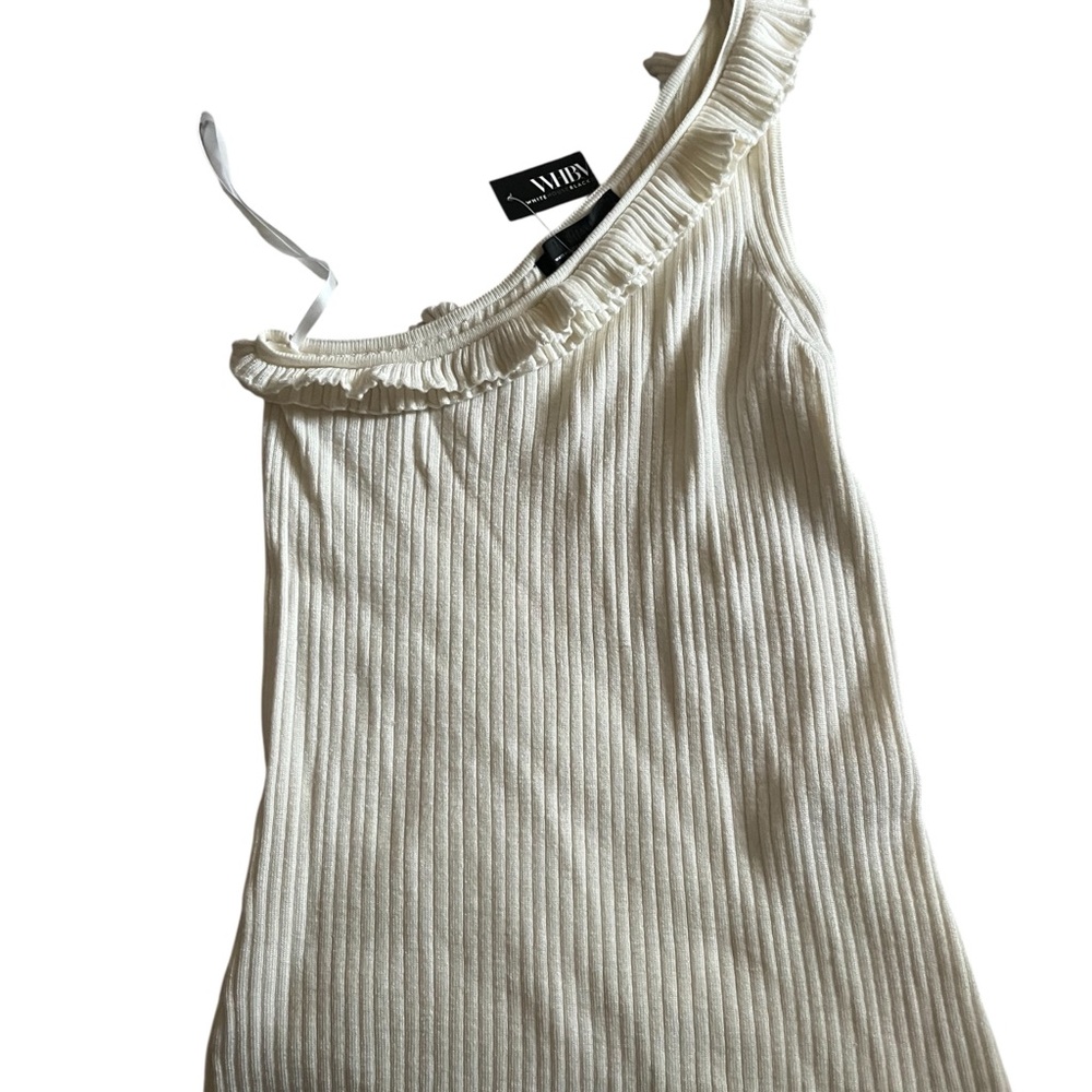 White House Black Market Cream Ribbed Top